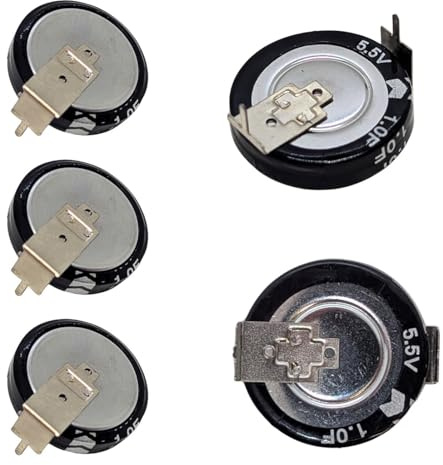 Lumonic 5x Supercap 1,0F 5,5V H-Type | direkt einsetzbarer EDLC, hohe Kapazität | 5,5V Monoblock - kein Balancing notwendig | Flackerschutz, Backup, SPS, Heizung