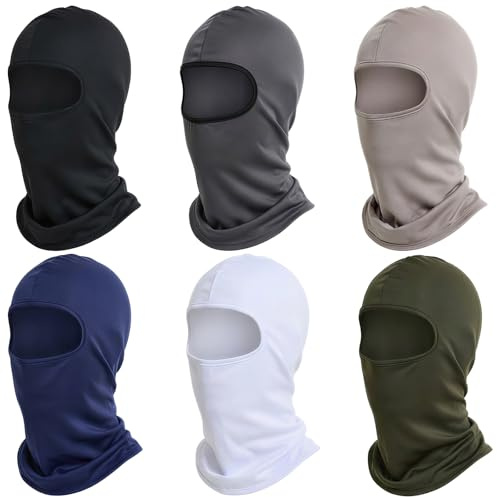 6 Stück Sturmhaube Motorrad Skimaske, Balaclava Gesichtshaube Herren Damen | Sturmmaske Fahrrad Kopfbedeckung UV-Schutz Atmungsaktive Winddicht für Outdoor Sports Ski Radfahren, Einheitsgröße