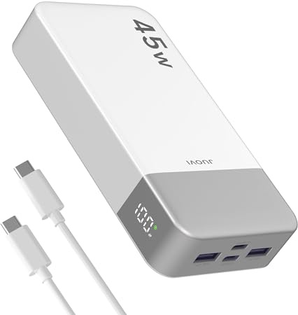 JUOVI Batterie Externe Charge Rapide 45W 20000mAh Power Bank PD 3.0 QC 4.0