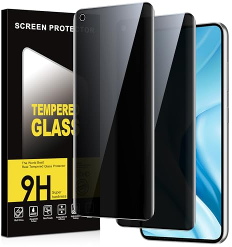 Micnkifo Protector Pantalla Privacidad para Xiaomi 11 Lite 5G NE/Mi 11 Lite 4G/5G 2 Piezas,Anti Espía Cristal Templado,Vidrio Película 9H Dureza,Anti-Arañazo,Sin Burbujas,Privacy Screen Protector