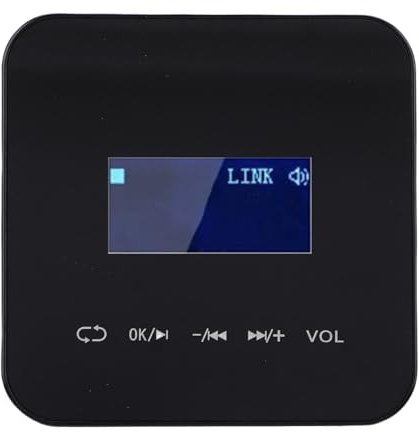 KIMISS Amplificador de Pared Bluetooth con Pantalla LCD - Amplificador de Música de Pared de 2 Canales para Audio Doméstico, Control Remoto Inalámbrico por Infrarrojos, Compatible con MP3/AAC/WAV