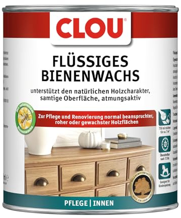 CLOU Wachs farblos – Holzwachs aus Bienen- & Carnaubawachs – 750 ml