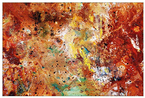 Wallario Küchenrückwand selbstklebend 90 x 60 cm, Motiv: Künstlerische Bunte Leinwand - Farbkleckse und Tupfer | Spritzschutz abwischbar & pflegeleicht
