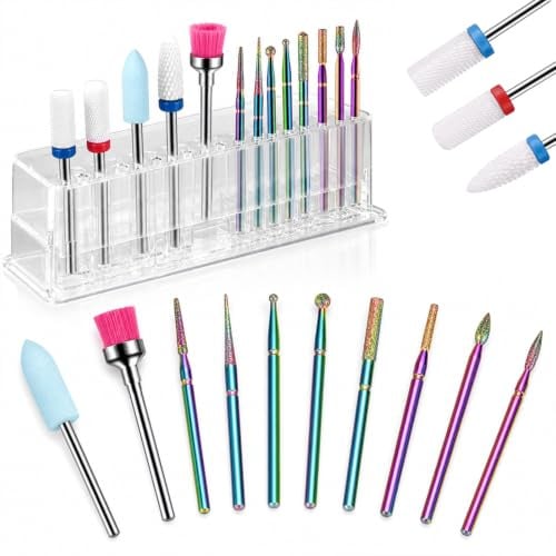 Fresas Torno Para Uñas 13 Piezas Cerámica Y Diamante 2,35 Mm | 13piezas profesionales Cerámica y diamante Vástago universal 2,35 mm Para gel, acrílico y polygel Incluye cepillo de limpieza