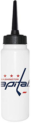 Sherwood NHL Trinkflasche 1000 ml, Washington Capitals, Eishockey Trinkflasche, Sportflasche mit NHL Club Logo, biegsamer Silikon-Trinkhalm