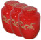 AAF Nommel ®, 3 Stück Teedose aus Keramik rot mit Drache, innen weiß, Nr 05