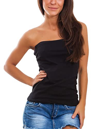 Toocool - Damen Bandeau-Top, Schlauch, tailliert, Korsage AS-835-1, Schwarz, One Size
