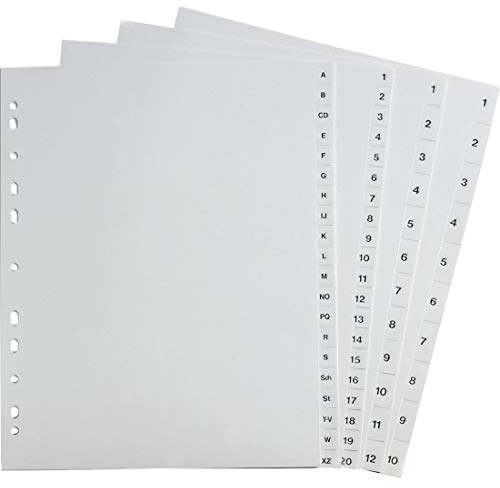 Schäfer Shop Select Ordner-Register, Überbreite, Zahlen 1-31, grau