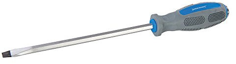 Loops SL8 x 200mm Slotted/Flathead Hammer-Through Screwdriver – Metal Striking Plate Chisel Drive Soft Grip Handle – Spanner Compatible Hex Shank | CrV Steel 8mm Flat Head Driver