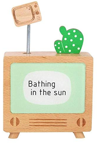 SAGIUSDM Creative Eight Tone Case Work Exquisite Various Specifications Optional Beech Cactus TV Music Box Automatic Play Musical Gift,B