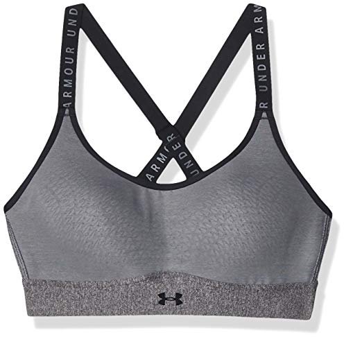 Under Armour Damen Sport BH Infinity Mid Sport-BH in melierter Optik, Charcoal Light Heather/Black (019), SM, 1354314-019
