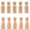 LUUFAN 20Pcs hölzerne Peg Puppe, 65 mm unvollendetes hölzernes weibliches männliches glattes leeres Körper Engel Puppen für DIY Handwerk Hochzeit Party (Packung mit 20)