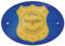 Türschild mit Namen Leonidas und Officer-Motiv | Kinderzimmer-Schild