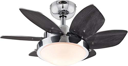 Westinghouse Lighting 7236600 Quince Indoor Ceiling Fan with Light, 24 Inch, Chrome