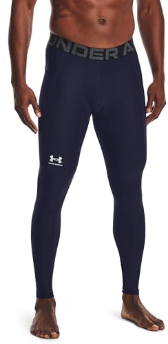 Under Armour Mens Leggings Men's HeatGear, MDN, 1361586, Size SM, Midnight Navy (410)-White