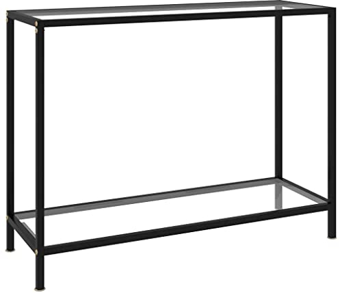 vidaXL Konsolentisch Flurtisch Konsole Beistelltisch Sideboard Wandtisch Frisiertisch Glastisch Deko Transparent 100x35x75cm Hartglas Stahl