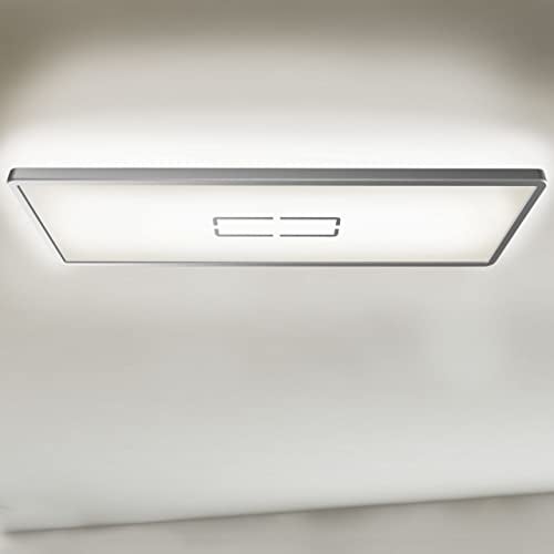 BRILONER Leuchten - LED Deckenleuchte, Deckenlampe mit Hintergrundbeleuchtungseffekt, 22 Watt, 2.700 Lumen, 4.000 Kelvin, Weiß-Silber, 580x200x29mm (LxBxH), 3394-014