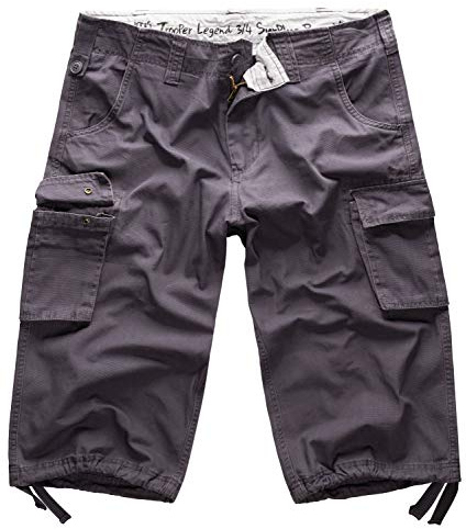 Surplus Raw Vintage Herren Cargo Trooper Legend 3/4 Shorts, anthrazit, S