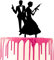 CARISPIBET Hochzeitstortenaufsatz, thematischer Bräutigam und Braut als Geheimagenten, Acryl-Silhouette, Kuchendekoration