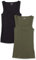 Amazon Essentials Damen Schmal Geschnittenes Tanktop Mit Quadratischem Ausschnitt, 2er-Pack, Schwarz/Dunkles Olivgrün, XS