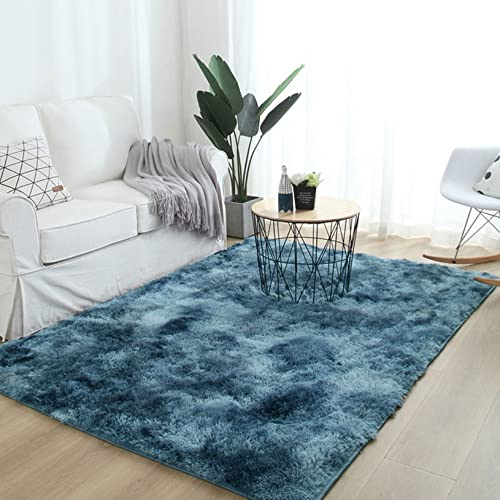 CHBIN Kunstfell 50x160cm Shaggy Teppich Schaffell Teppich Zottige Teppiche Spitzenqualität Waschbar für Bettvorleger Sofa Matte Oder Schlafzimmmer Deko Usw, Dunkelblau