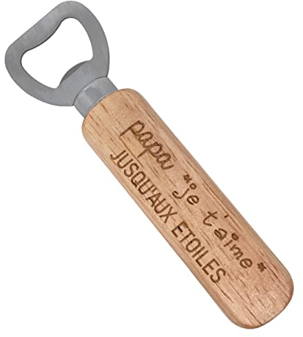ERNESTINE - Décapsuleur Papa je t'aime - cadeau fête des pères et fête des grands pères - cadeau papa accessoire homme - porte clefs personnalisable famille - cadeau homme anniversaire Noël naissance