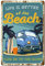 CREATCABIN Beach Vintage Metal Tin Sign Retro Wall Art Decor House Plaque Poster pour Home Bar Pub Jardin Cuisine Café Garage Décoration 12 x 8 Pouce