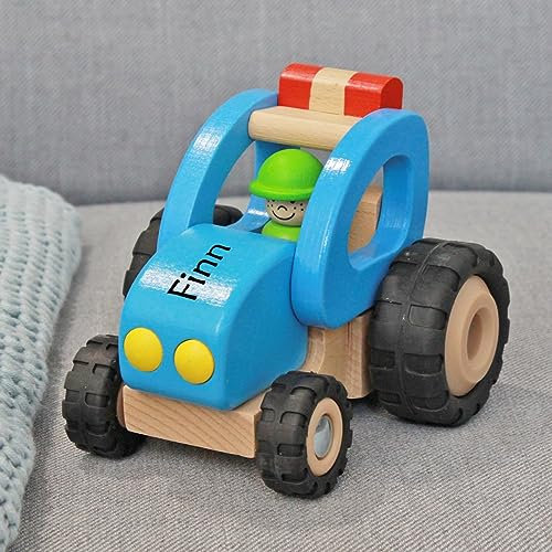 LittleStars Personalisierbarer Traktor aus Holz