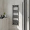 Warmehaus Scaldasalviette curvo nero scaletta bagno riscaldamento centralizzato 1400x400mm