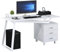 yelloo - Scrivania con Cassetti Salvaspazio, Scrivania Ufficio per Computer, Adatta per Cameretta, Scrivanie dal Design Moderno ed Elegante, Tavolo Ufficio Porta PC (Mod. ELEGANT Bianco)
