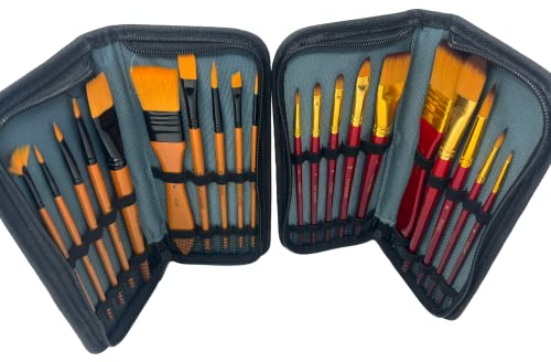 2X Edelpinselsets mit Etui von INKgrafiX®/Art - IG64127 - INKgrafiX® DE Pinsel Künstler Kunst malen Set