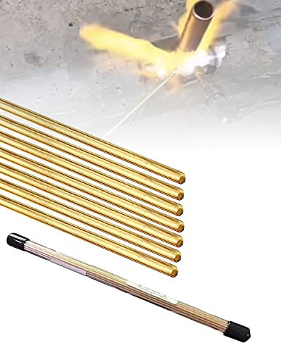 7 Rods Brazing Rods, Brass Solder, Brass Welding Rod for Oxyacetylene Gas Welding Brazing Copper Copper Alloy and Steel, Brass Rods for Crafts DIY 1/8 X 9.44