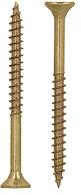 HELPMATE - Vis universelles tête fraisée 5x60 passivées jaune - 200 vis à bois avec entraînement en T et filetage partiel - Boulons pour panneaux de particules pour l'intérieur & l'extérieur protégé