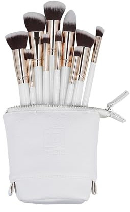 Ilu - 10-teiliges Makeup Pinsel Set Mit Kabuki Pinseln Kosmetiktasche Profi Schminkpinsel Für Puder Kontur Augen Ideal Für Damen Pinselset Für Perfekte Looks