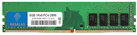 RASALAS 8GB DDR4 2666MHz (DDR4-2666) PC4-21300 ((PC4-2666V) Non-ECC Unbuffered 1.2V CL19 1Rx8 Single Rank 288 Pin Desktop RAM Upgrade