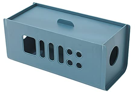 Acfthepiey Organizador de cables de escritorio Gadget Power Socket Almacenamiento Bin Cargador móvil Soporte eléctrico (Azul)