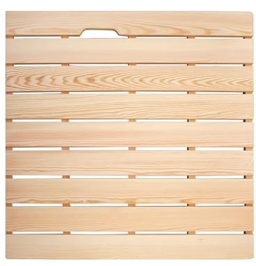 KDDEON Moderne rutschfeste Holz Badematte für Dusche,Badewanne,Schwimmbad,Rechteckige Bambus Badematte,Natürliche Holz-Duschmatte,wasserdichte Küchenmatte,mit Rutschfesten Füßen (140x60cm/55x24in)