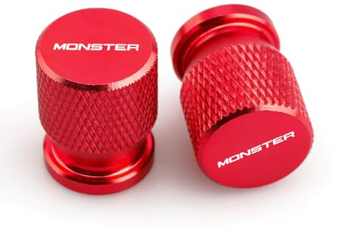 ALOEU Motorrad Ventilkappen für Ducati Monster 600 695 696 796 797 821 937 1100 1200, Motorrad Reifen Staubschutzkappe Aluminium Reifen Luftventilkappen Ventil Staubkappen Reifenventilkappen,Red