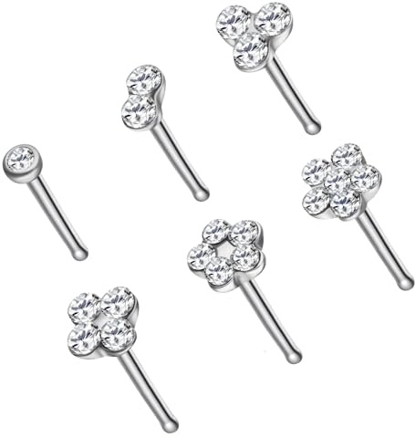 Body CAC Vis en acier chirurgical 18G/20G/22G en acier chirurgical classiques - Clous de nez en liège pour femmes, Petit, Métal
