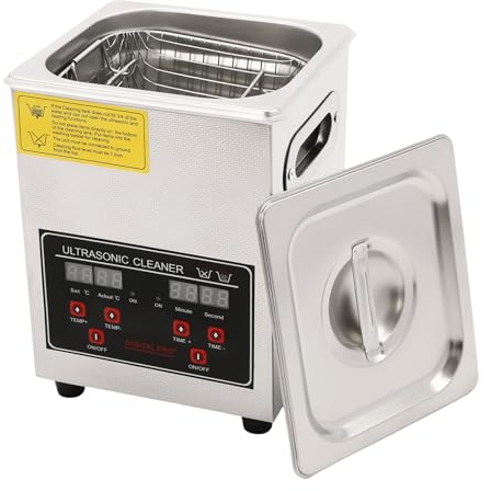 Donened - Ultrasonic Cleaner 2L with Cleaning Basket, 50W Commercial Sonic Cleaner, Ultrasonic Cavitation Machine, Time Setting 0-30min for Jewelry Glasses Dentures Small Parts ect