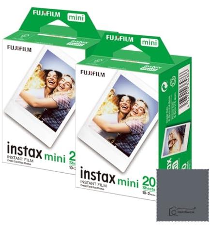 Fujifilm Mini Film: 40 Aufnahmen insgesamt, (10 Blatt x 4) - Multipack für Fujifilm Sofortbildkameras – OptiSwipe Bundle