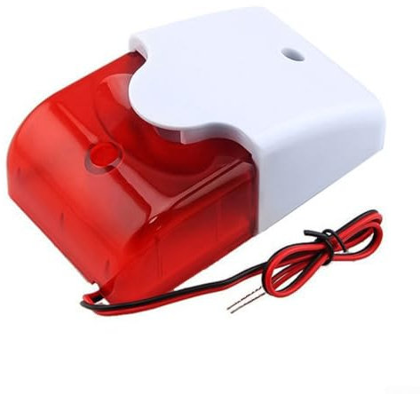Sirène lumineuse stroboscopique filaire HpLive pour sécurité intérieure, sortie sonore forte, klaxon rouge (24 V)