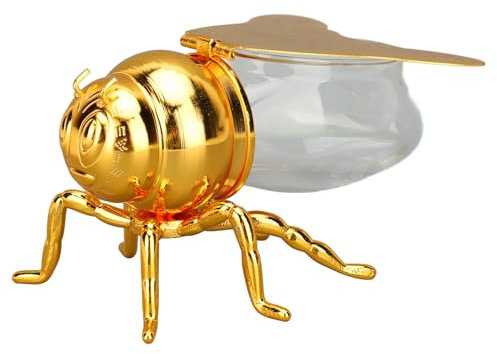 Sxhlseller Mini Honigglas aus Glas, Bienenförmiger Honigbehälter aus Klarem Glas mit Löffel, Exquisiter Dekorativer Glas Honigtopf, Küchengewürzglas für Zuhause, Hotel, Restaurant,