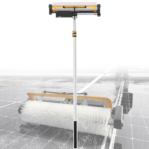 VNATWGOO Electric Solar Panel Water Washing Roller Brush, Automatic Water Supply Cleaning Machine, 7.5m Water Fed Pole Kit, for Photovoltaic Panel, Window Glass,Battery