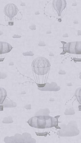A.S. Création Papel pintado para habitaciones infantiles Lilly & Luis papel pintado fotográfico con efecto nubes, 1,59 m x 2,80 m, gris, fabricado en Alemania, 770612