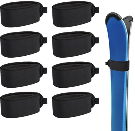 MEMOFYND 8 Pieces Of Ski Straps, Snowboard Binding Tools, Nylon Straps, Elastic Straps, Adjustable Straps