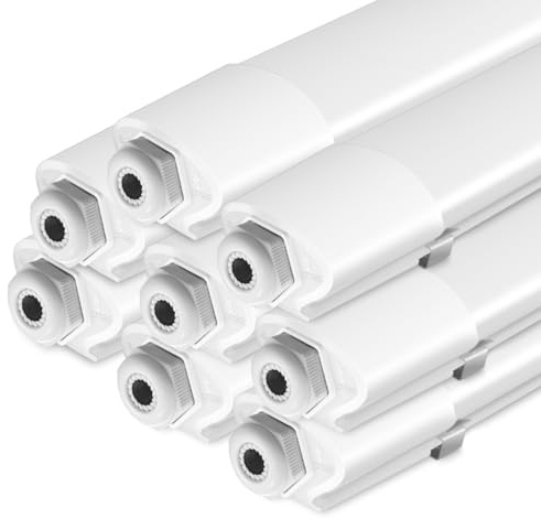 Peasur 8 Stück Feuchtraumleuchte LED 60CM, 3000K/4000K/6500K LED Deckenleuchte Röhre 18W 1980LM Leiste Flach, IP65 Wasserfest Lampe Lichtleiste für Werkstattlampe Kellerlampe Leuchtstoffröhre