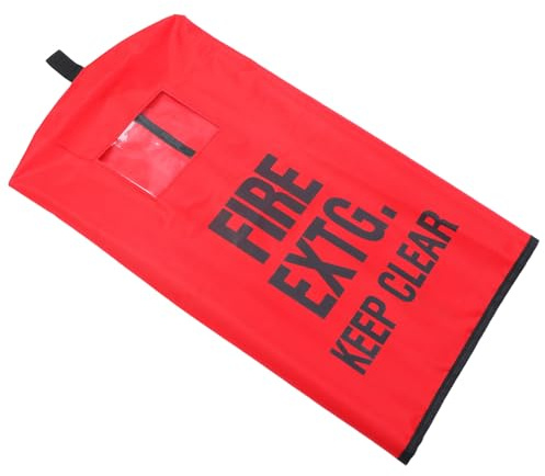Housse de Protection pour Extincteurs Rouge en Tissu Fenêtre | Pochette de Contrôle Transparente, Visibilité Accrue et Accès Rapide, Usage Entrepôt et Parcs