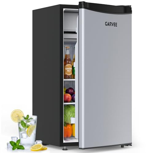 GarveeHome Kühlschrank, Mini Kühlschrank 92L Schnelle Kühlung In Der Chiller Box, 5 Temperaturstufen (0-18℃), 41 dB Leiser Betrieb, Verstellbare Füße, Kompakt, Gemüseschublade,für Zimmer & Büro