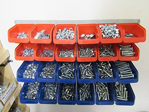 2,650 PIECE M4 M5 M6 & M8 NUT + BOLT + WASHER WORKSHOP ASSORTMENT Plastic Bins